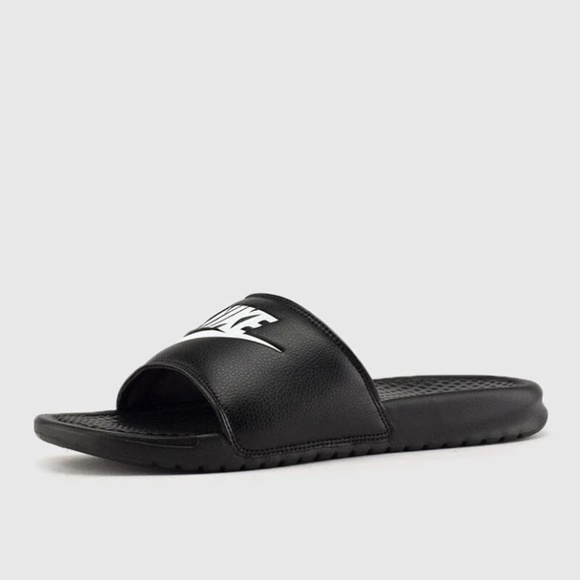 NEW Nike mens Benassi Just Do It Slides Black w white 13 main image 7